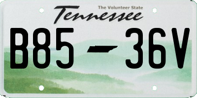 TN license plate B8536V
