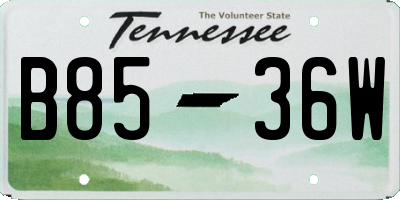 TN license plate B8536W