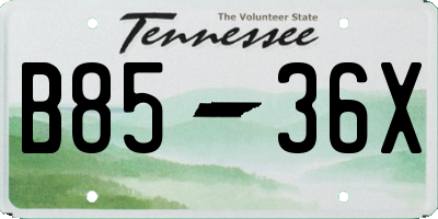 TN license plate B8536X