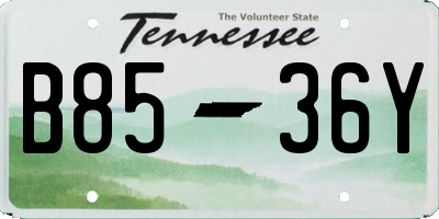 TN license plate B8536Y