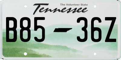 TN license plate B8536Z