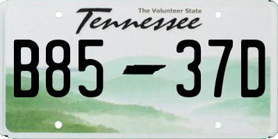 TN license plate B8537D