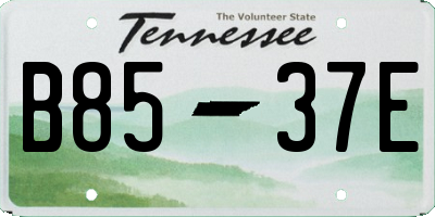 TN license plate B8537E
