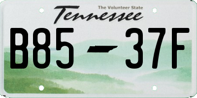 TN license plate B8537F