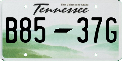 TN license plate B8537G