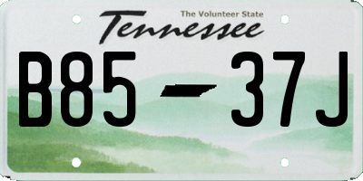 TN license plate B8537J