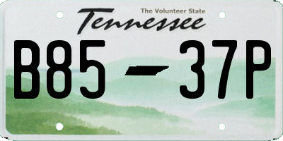 TN license plate B8537P