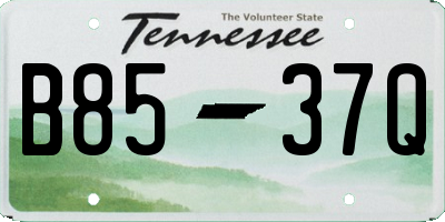 TN license plate B8537Q