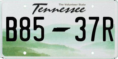 TN license plate B8537R