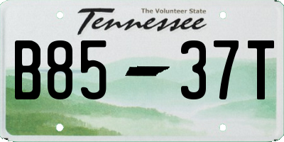 TN license plate B8537T