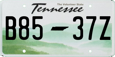 TN license plate B8537Z