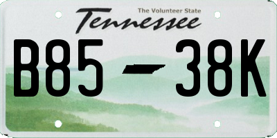 TN license plate B8538K