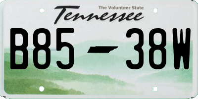 TN license plate B8538W
