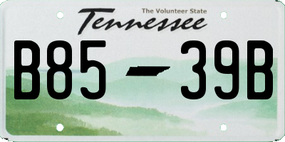 TN license plate B8539B