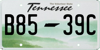 TN license plate B8539C