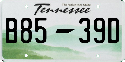 TN license plate B8539D