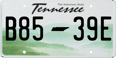 TN license plate B8539E