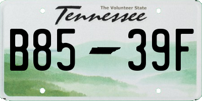 TN license plate B8539F