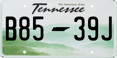 TN license plate B8539J