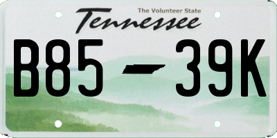 TN license plate B8539K