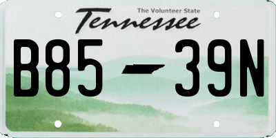 TN license plate B8539N