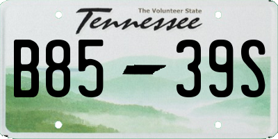 TN license plate B8539S