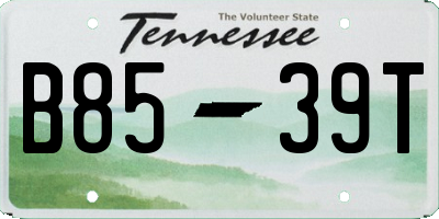TN license plate B8539T