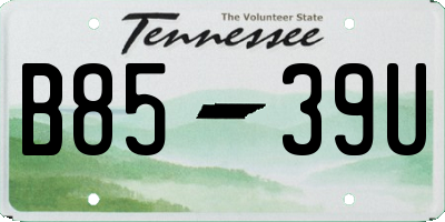 TN license plate B8539U