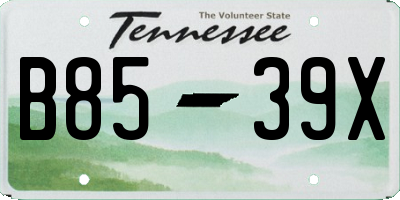 TN license plate B8539X