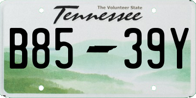 TN license plate B8539Y