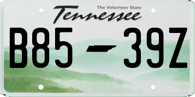 TN license plate B8539Z