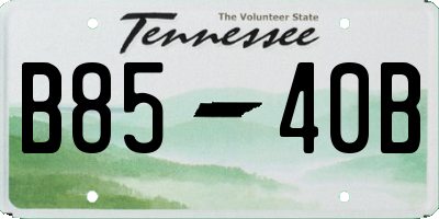 TN license plate B8540B