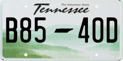 TN license plate B8540D