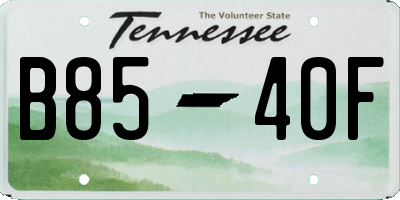 TN license plate B8540F
