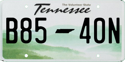 TN license plate B8540N