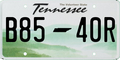 TN license plate B8540R