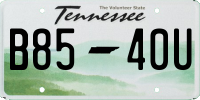 TN license plate B8540U