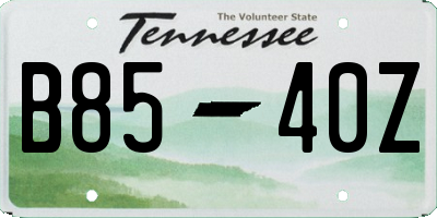 TN license plate B8540Z