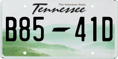 TN license plate B8541D