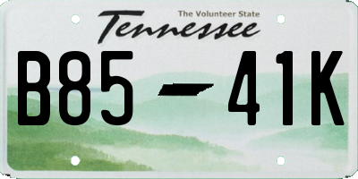 TN license plate B8541K