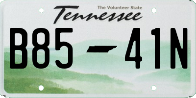 TN license plate B8541N