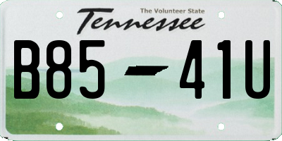 TN license plate B8541U