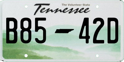 TN license plate B8542D