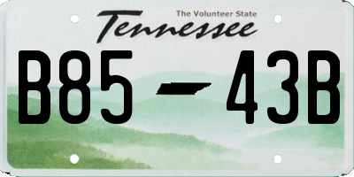 TN license plate B8543B