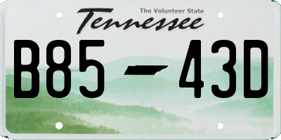 TN license plate B8543D