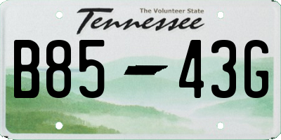 TN license plate B8543G