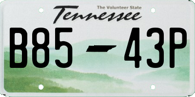 TN license plate B8543P