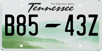 TN license plate B8543Z