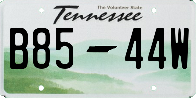 TN license plate B8544W