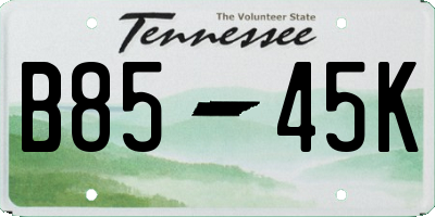TN license plate B8545K